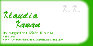 klaudia kaman business card