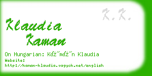 klaudia kaman business card